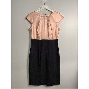 Pink Satin And Grey Dress